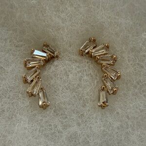 Elegant Gold and Clear Crystal Earrings